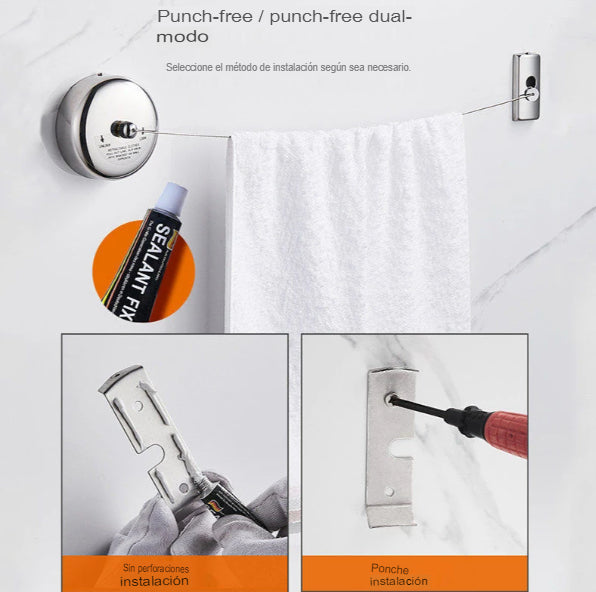 Tendedero Retráctil de Acero Inoxidable MyOrganize™