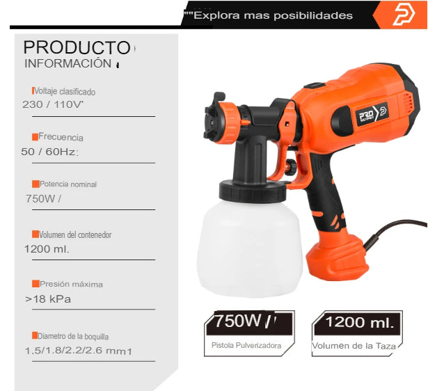 Pistola de pintura eléctrica pulverizadora ZenitT™